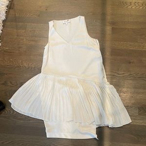 Derek Lam 10 Crosby cream mini dress with pleated detail